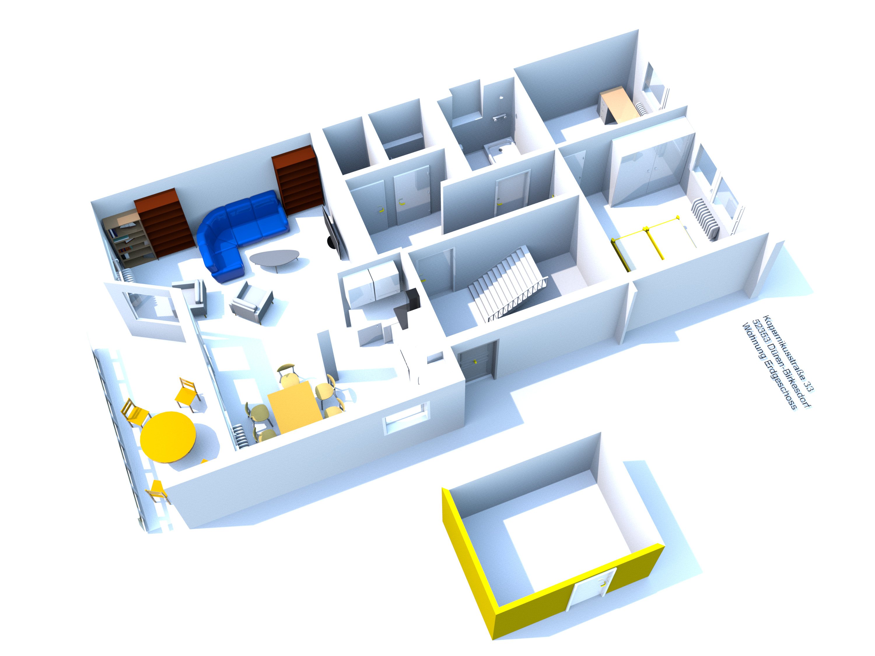 Grundriß in 3D Visualisierung